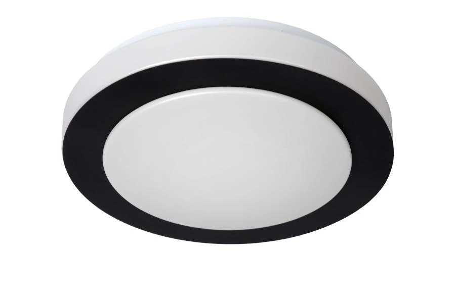 Lucide DIMY - Plafonnière Badkamer - Ø 28,6 cm - LED Dimb. - 1x12W 3000K - IP21 - 3 StepDim - Zwart - uit